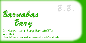 barnabas bary business card